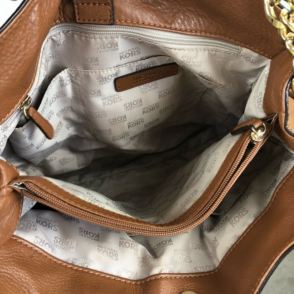 Michael Kors cognac leather shoulder handbag - Picture 3 of 6